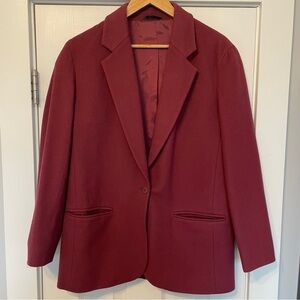 00's J.Crew Women's Minimalist Plum Wool Cashmere Blazer